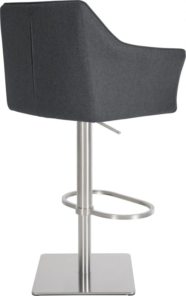 Barová stolička Damaso E - filc, nerez rám - Sivá