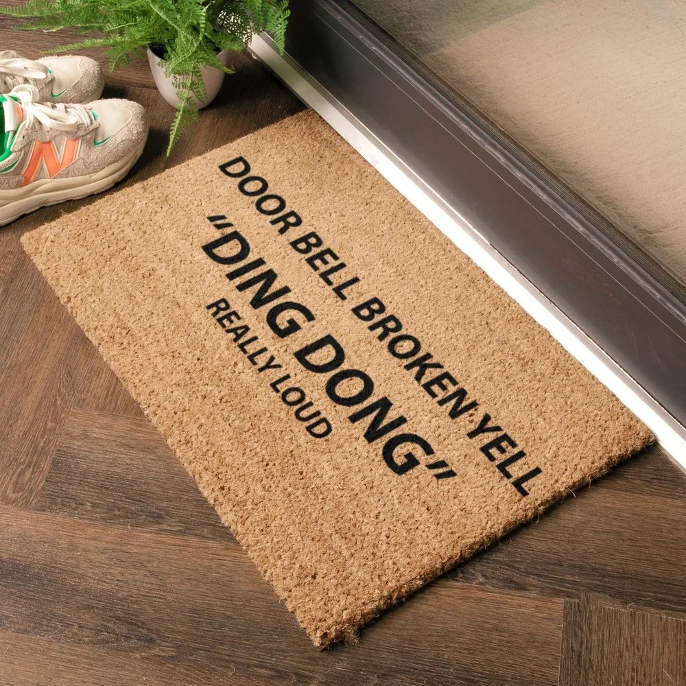 Rohožka z kokosového vlákna 40x60 cm Yell Ding Dong – Artsy Doormats