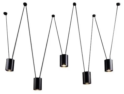 Shilo 9023 - Luster na lanku VIWIN 5xGU10/15W/230V pavúk čierna