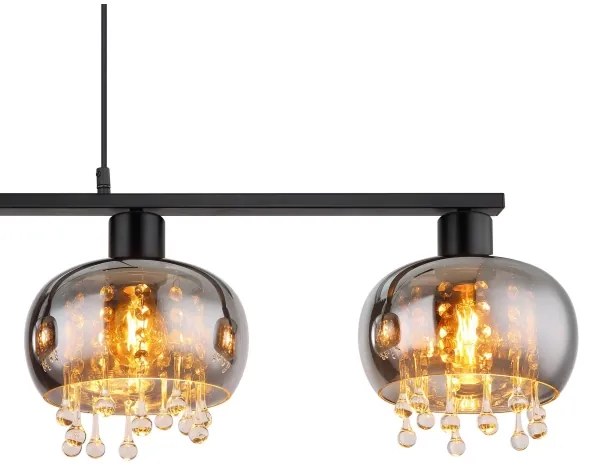 Globo 15839-4H - Luster na lanku CORRY 4xE27/9W/230V čierna