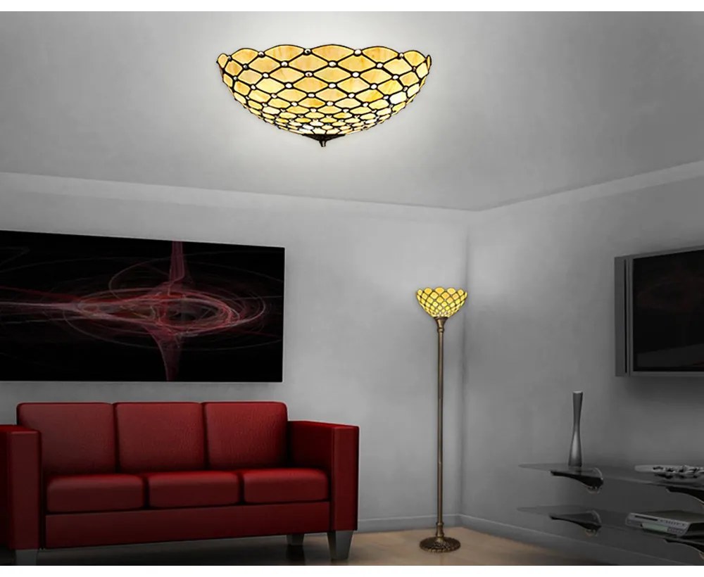 Vitráž stropnica do obývačky Ø41 HIVE PEARL