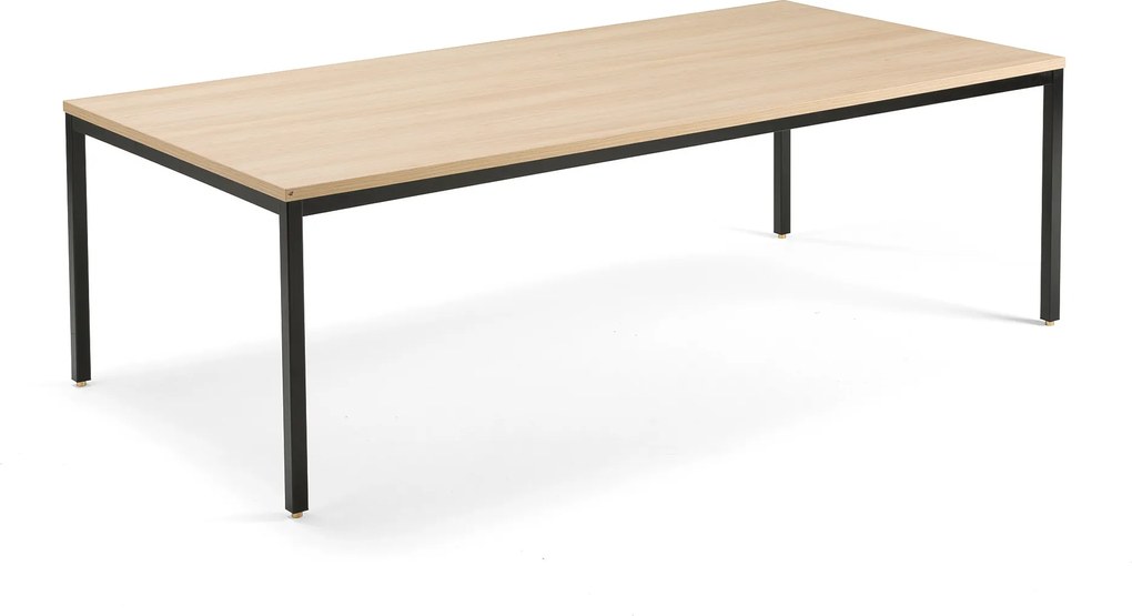 Rokovací stôl Modulus, 2400x1200 mm, 4 nohy, čierna / dub