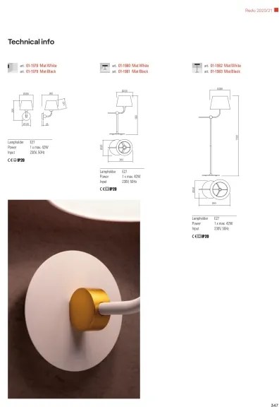 Redo 01-1981 - Stolná lampa MORRIS 1xE27/42W/230V čierna