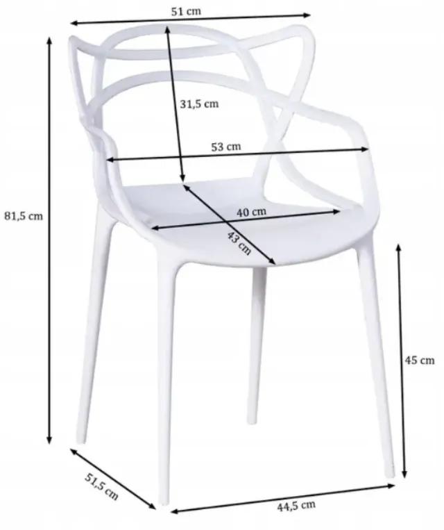 Plastová jedálenská stolička azuro biela | jaks