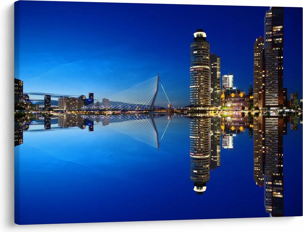 Obraz - nočný Rotterdam (70x50 cm)