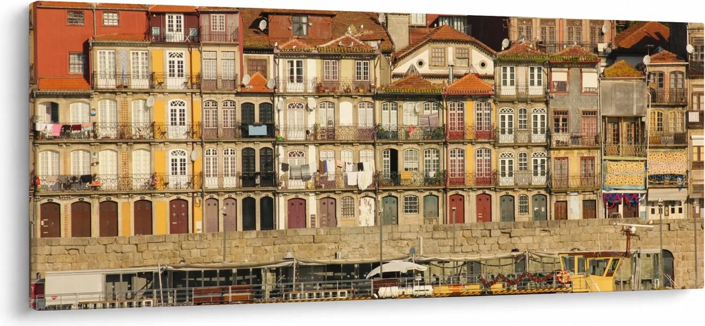 Obraz - Nábrežná štvrť, Portugalsko (120x50 cm)