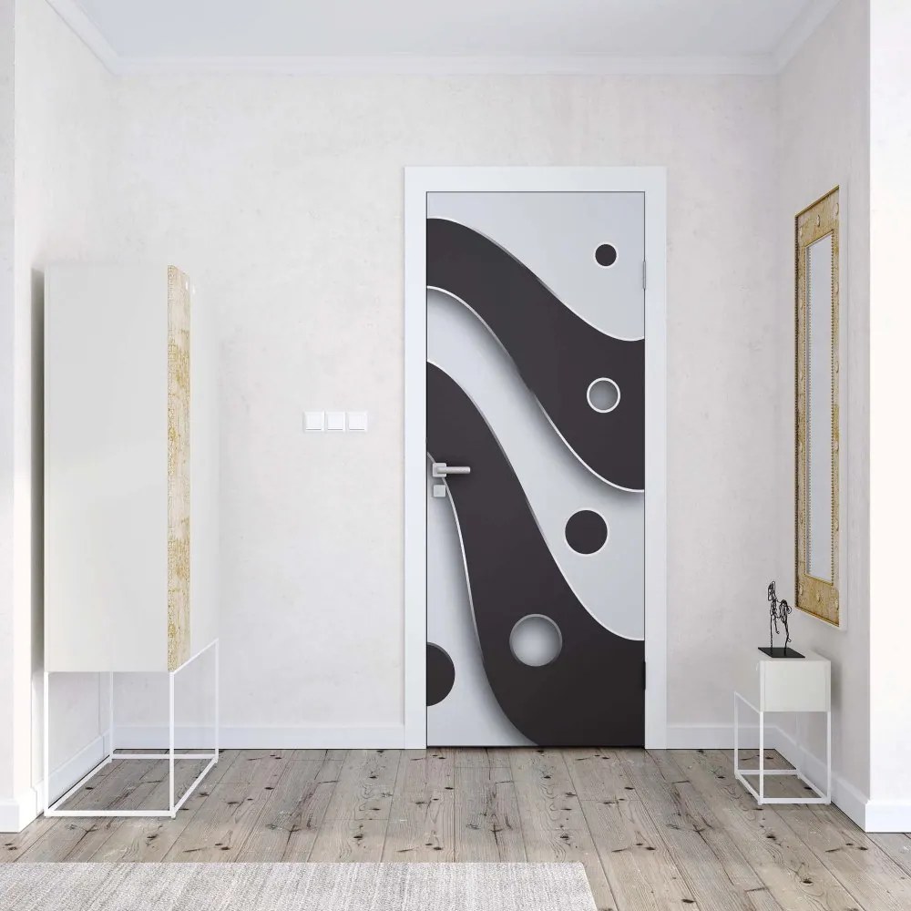 GLIX Fototapeta na dvere - 3D Layers Black And White