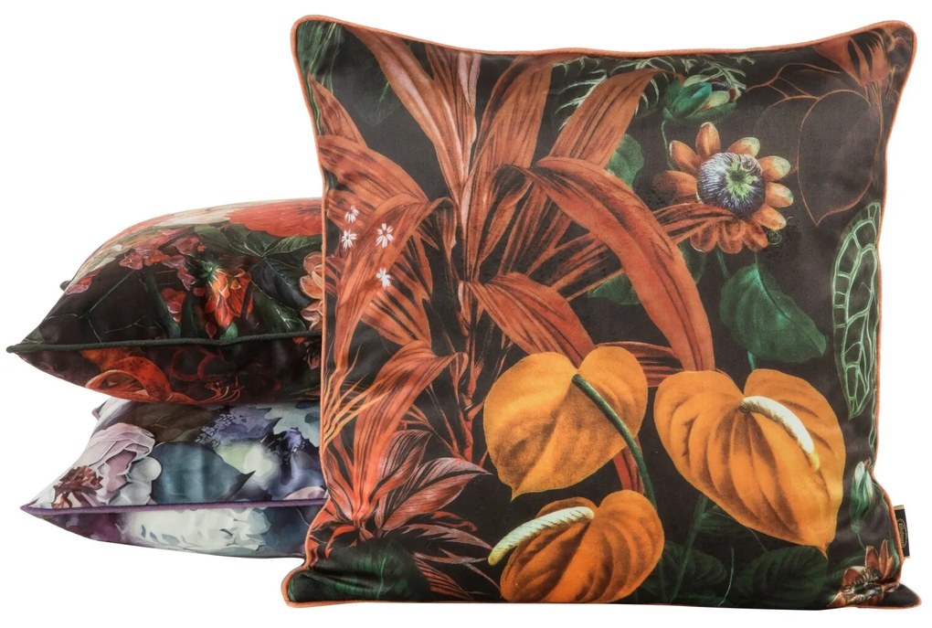 DEKORAČNÁ OBLIEČKA NA VANKÚŠ VELVET104 45X45 CM KVETY