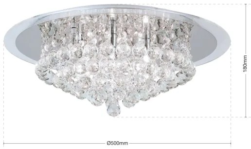 Orion DLU 2378/6/50-Krištáľové str. svietidlo GLORIA 6xG9/40W/230V pr.50 cm chróm