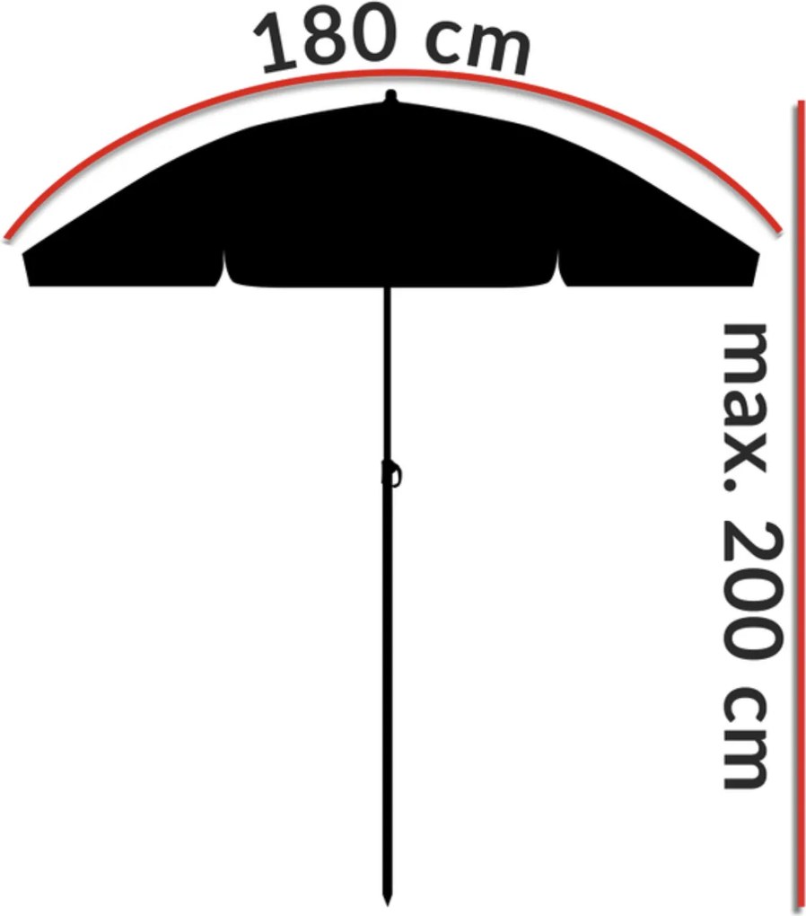 Plážový slunečník Trey 180 cm béžový