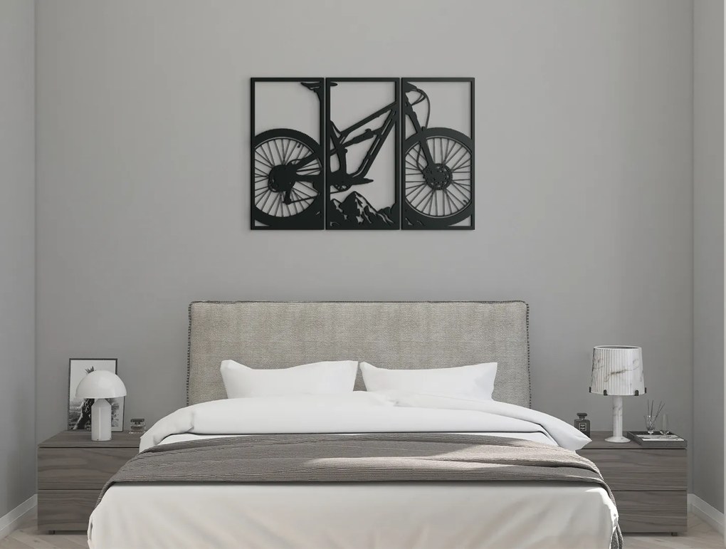 drevko 3-dielny obraz Bicykel Rozmer obrazu: 44 x 65,5 cm, Farba dekorácie: Čierna