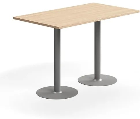 Barový stôl VERTICUS, 1400x800x900 mm, dub/strieborná