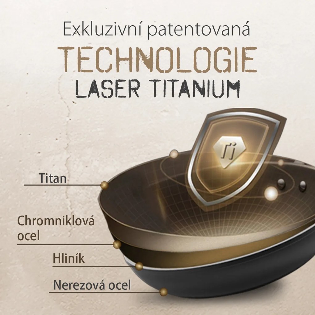 Panvica s titánovým povrchom Ø 28 cm, H: 7 cm - Saturn Terra Lunasol - 601306