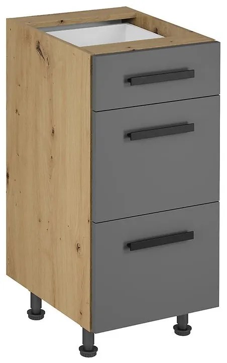 Skrinka do kuchyne Langen d40s3 úchyt grey