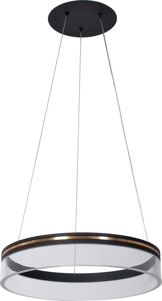 Toolight Toolight, LED závesné svietidlo 40cm APP1191-CP, čierna-zlatá, OSW-40022