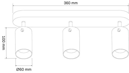 Bodové svietidlo SMOKY 3xGU10/10W/230V čierna