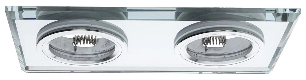 Ecolamp Podhľadové svietidlo Glass Square II, 1x sklenené/strieborné kovové tienidlo, s