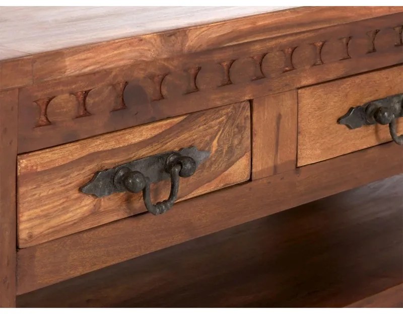furniture-nabytek.cz - Masívny konferenčný stolík Rustic I z palisandru, lakovaný, hnedý – 120×70×45 cm
