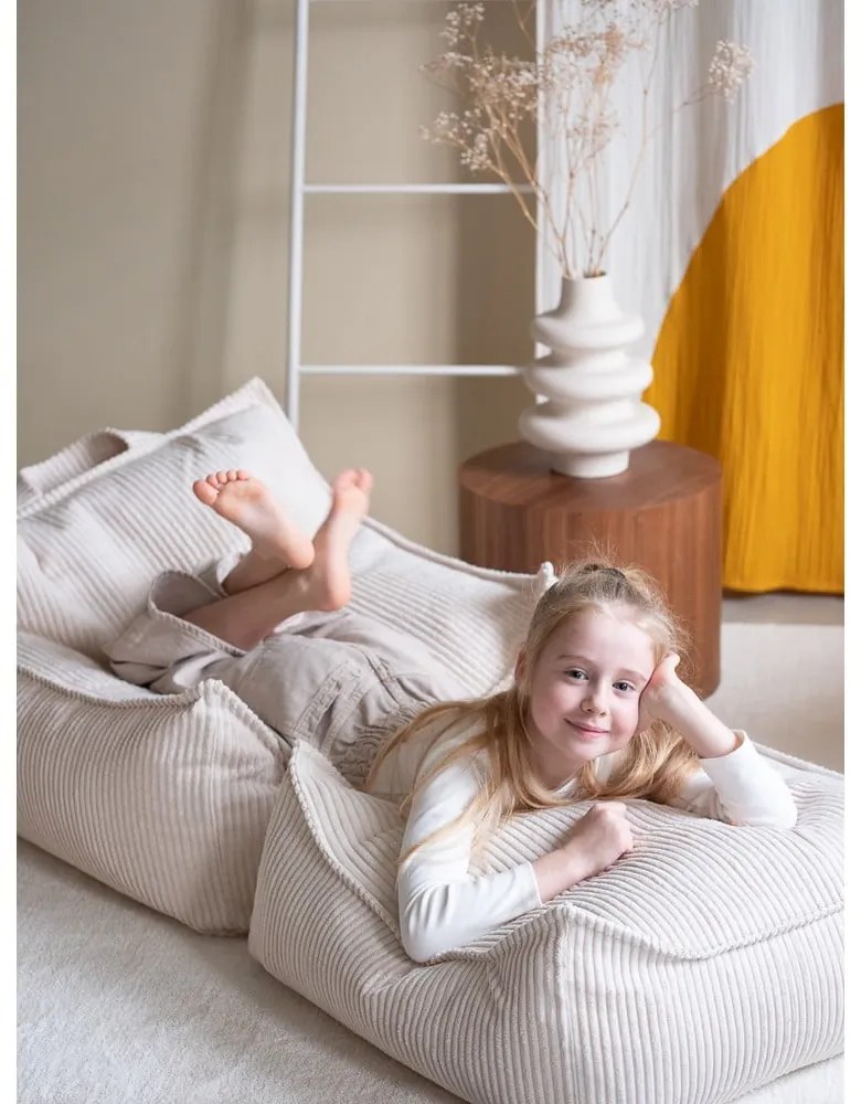 Krémový menčestrový detský sedací vak Chair – Wigiwama