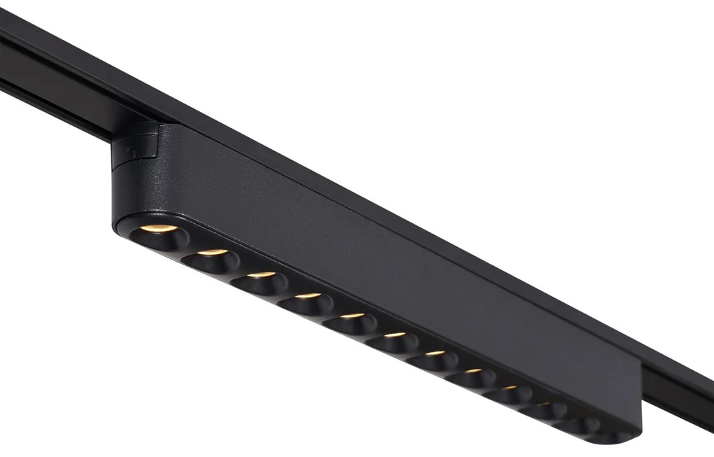 Koľajnicový systém s 8 bodovými svetlami a 4 stropnými svetlami čierny 1-fázový - Magnetic Gert Puntua