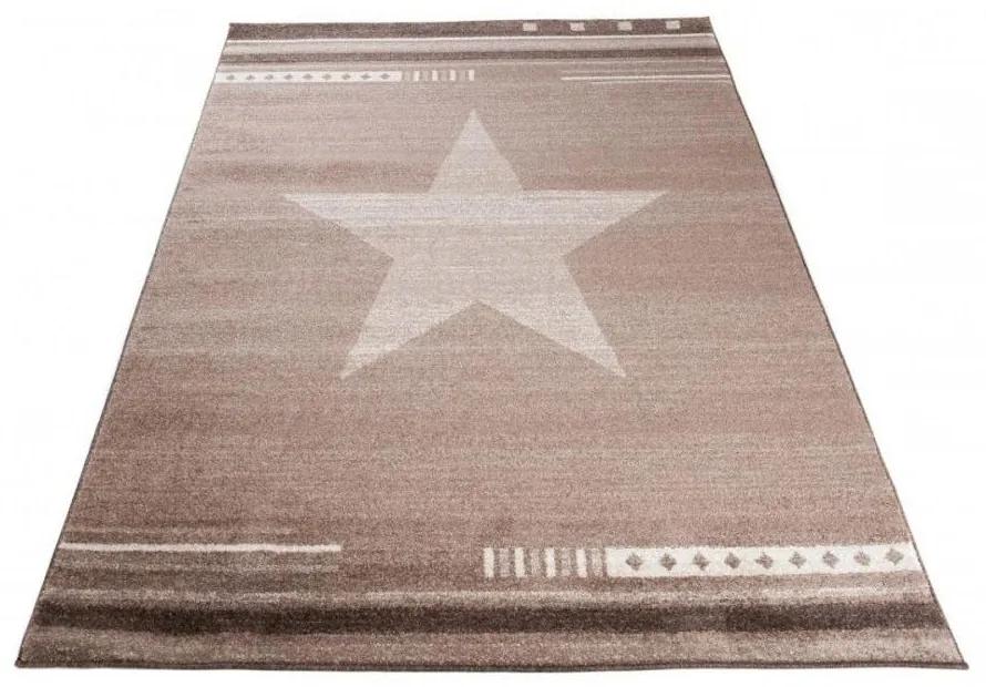 Kusový koberec Hviezda hnedý 140x190cm