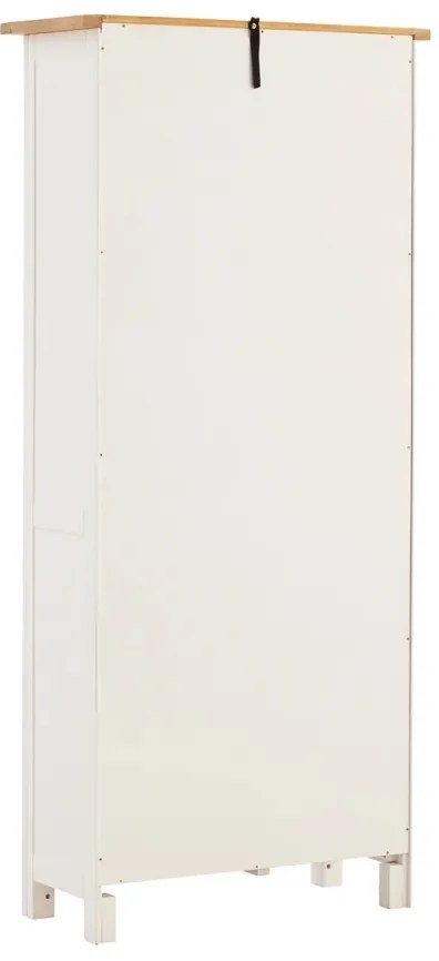 furniture-nabytek.cz - Masivní vysoká skříňka do koupelny Capera z borovice a MDF, lakovaná, bílá a hnědá – 80×35×180 cm