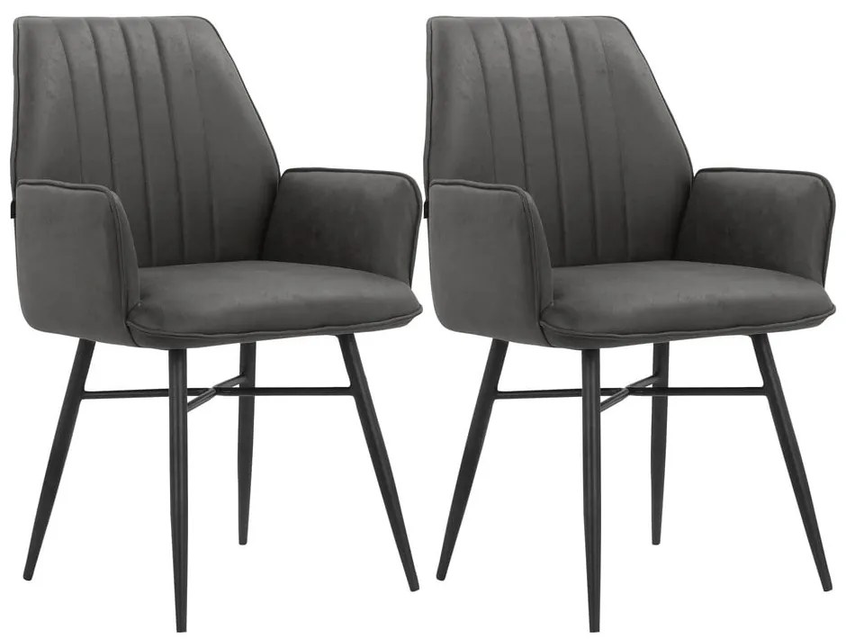 Antracitové jedálenské stoličky v súprave 2 ks Anzo – Støraa