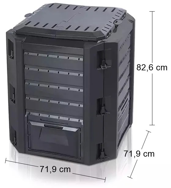 Záhradný kompostér IKL380C 380 l - čierna