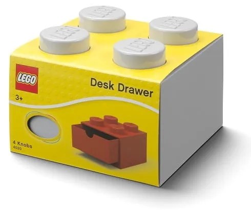 Sivý stolový box so zásuvkou LEGO® Brick, 15,8 x 11,3 cm