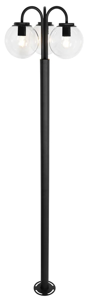 Lampáš čierny s plastom 200 cm 3-Lights IP44 - Sfera