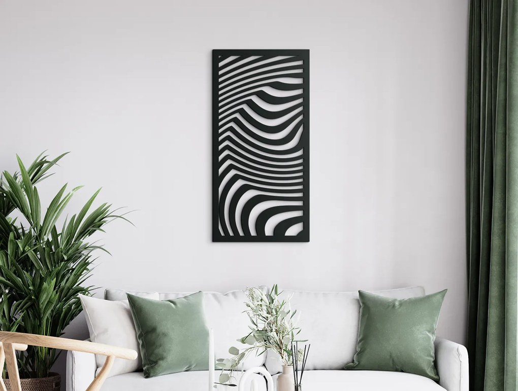 drevko Moderný obraz Pásikavé duny Rozmer obrazu: 44,5 x 22 cm, Farba dekorácie: Čierna