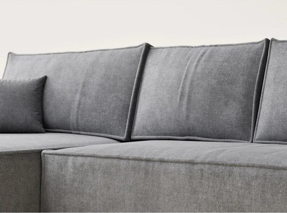 Sivá ženilková rozkladacia/s úložným priestorom rohová pohovka (ľavý roh/s leňoškou) Maze – Maison de Rêve