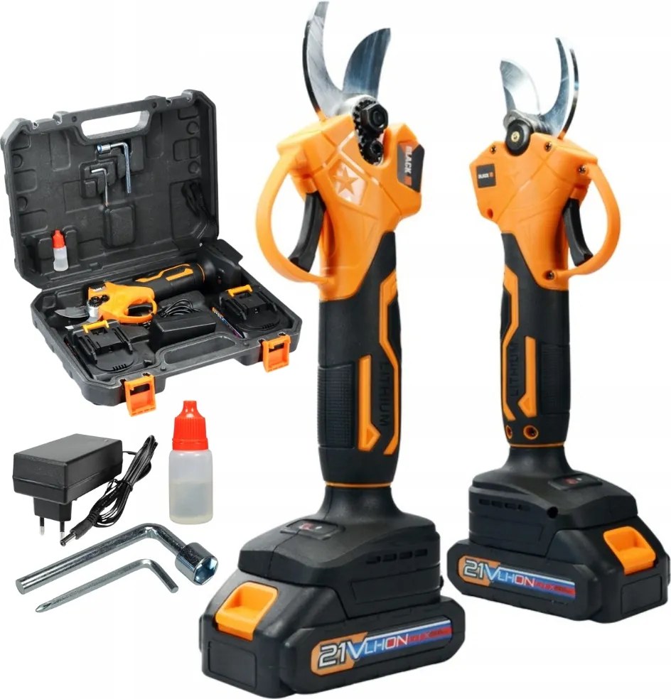 záhradné akumulátorové nožnice Sada nožníc na strihanie konárov 30 mm 2 x Akumulátor