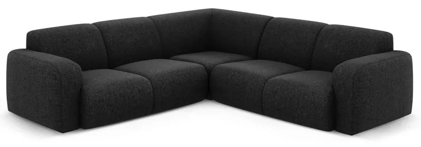 Čierna rohová pohovka (variabilná/do L) Molino – Micadoni Home