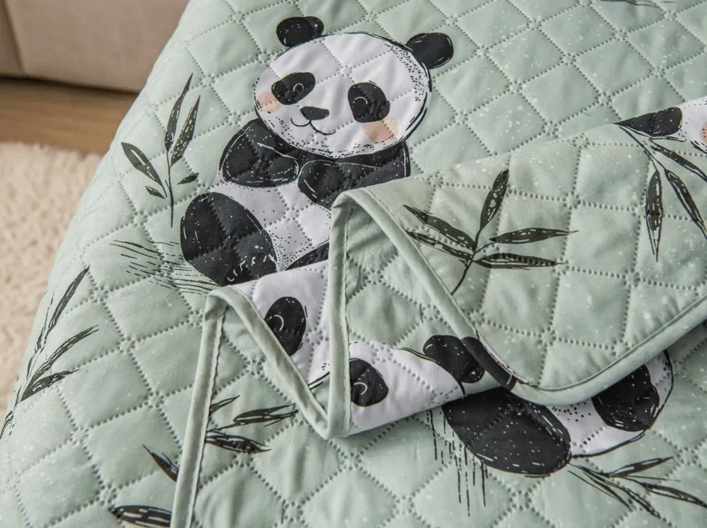 Prehoz na posteľ PANDA RELAX zelený Rozmer: 220 x 240 cm