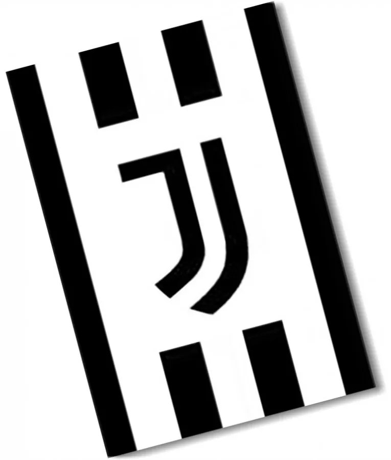 Veľká fleecová deka Juventus FC - motív Black & White - Polar fleece 150 x 200 cm