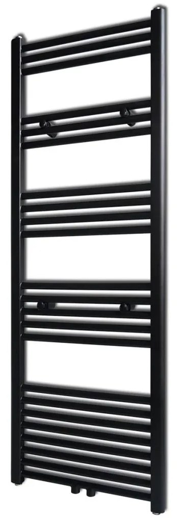 vidaXL Čierny rebríkový radiátor na centrálne vykurovanie, rovný 500 x 1424 mm