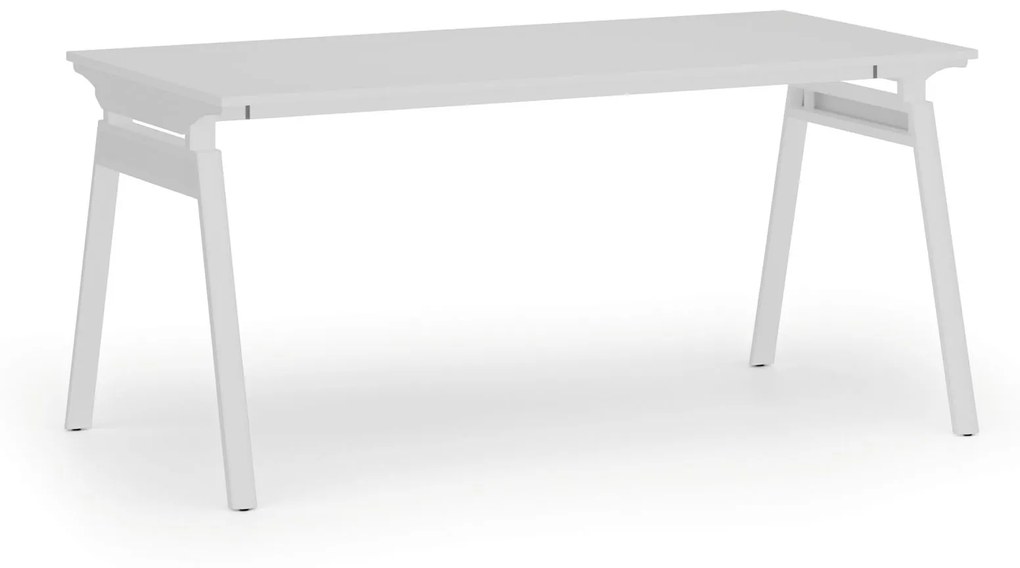 Kancelársky stôl PRIMO SIGMA, 1600 x 800 mm, biela podnož, biela
