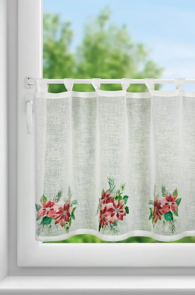 KRÁTKA VIANOČNÁ ZÁCLONA NA PÚTKACH XMAS3 60X150 CM VZOROVANÁ