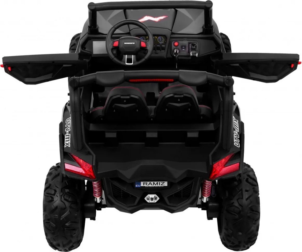 Ramiz Detský kočík SuperStar Čierna + MP4 + pohon 4x4 + diaľkové ovládanie + batožinový priestor + LED dióda + zámok dverí