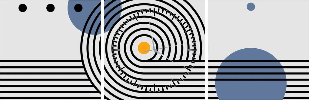 Obraz - Minimalistická abstrakcia N⁰1 (s hodinami) (90x30 cm)