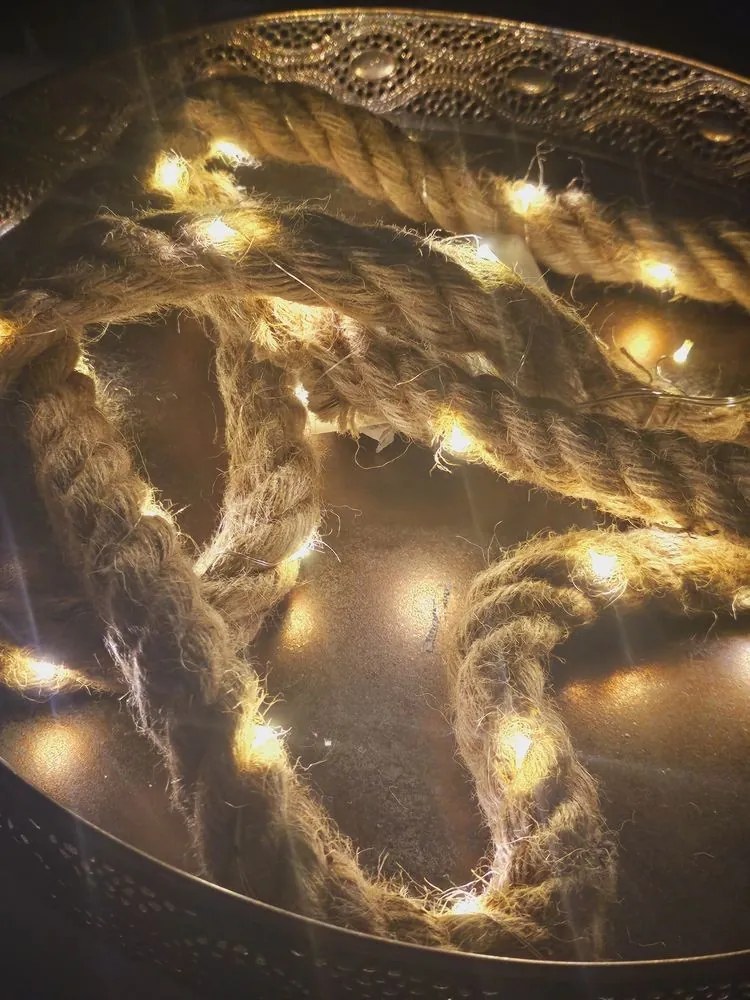 Dekorácia lano s ľad svetielkami - Ø 2,5 * 200 cm / 2AA