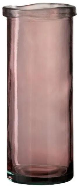Ružová sklenená úzka váza Virgínia - Ø 15*36 cm