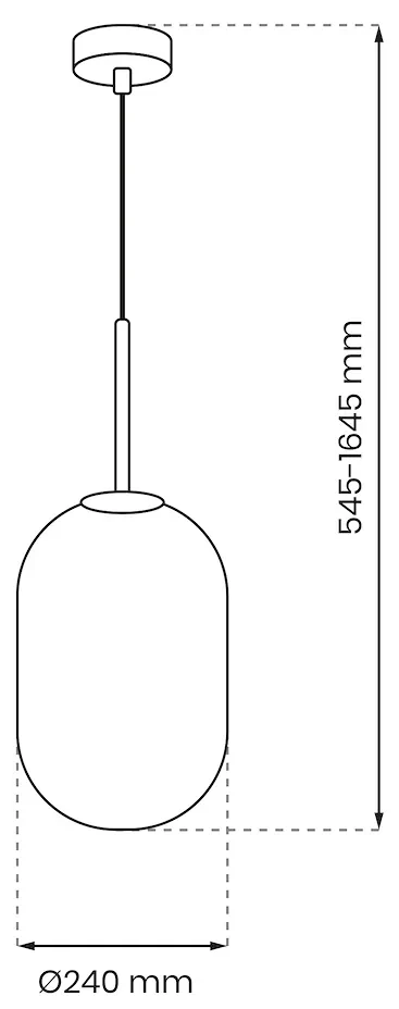 Závesné svietidlo Alias, 1x biele sklenené tienidlo, (fi 24cm), g