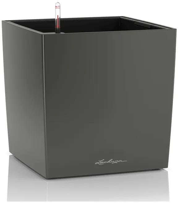 Lechuza Cube Premium All inclusive set anthracite metallic 30x30x30 cm