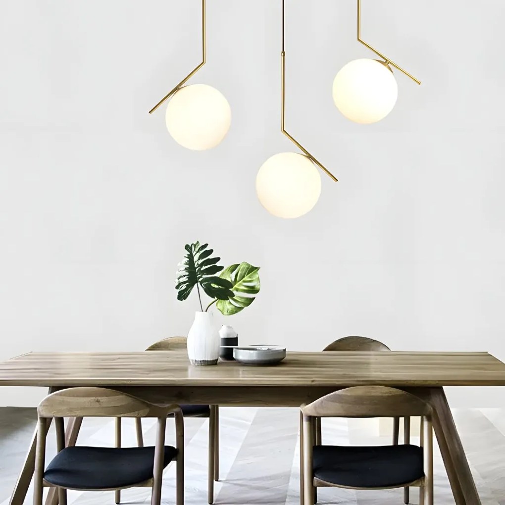 Toolight Toolight, stropná lampa sklenená guľa z bieleho zlata 1xE27, G106-1W, zlatá-biela, OSW-09731