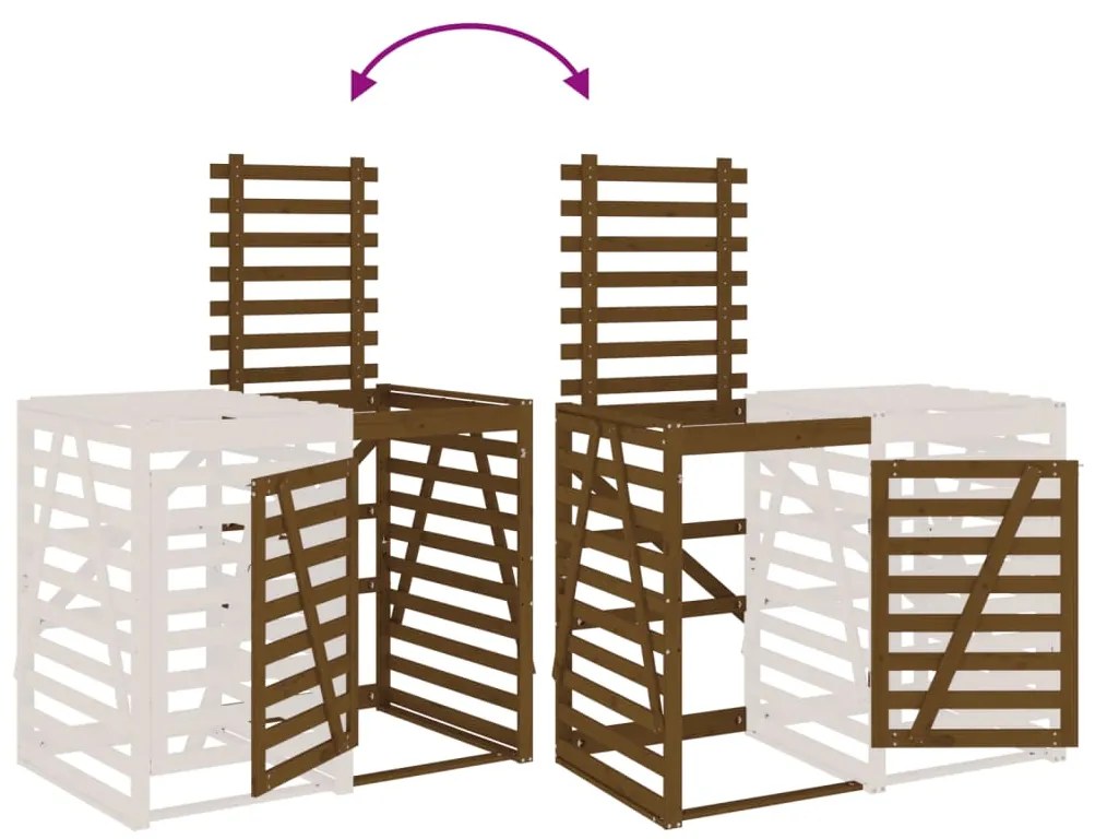 Predĺženie pre úložný box na odpadkový kôš medovo-hnedé borovica