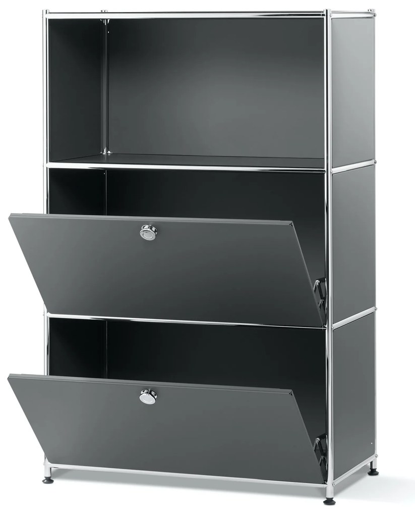 Kovová skrinka »CN3« s 2 výklopnými priečinkami, sivá