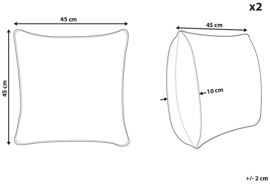 Sada 2 jutových vankúšov 45 x 45 cm béžová ELLIOTTIA Beliani