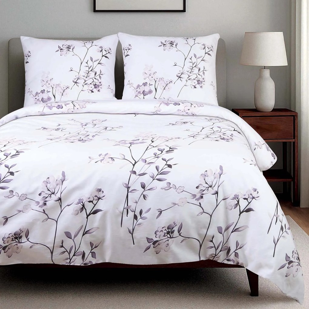 BAVLNENÉ OBLIEČKY COTTONLOVE 140X200 CM, 1KS 70X80 CM KVETY